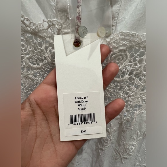 NWT LoveShackFancy Beth White Lace Maxi Dress - Picture 10 of 11